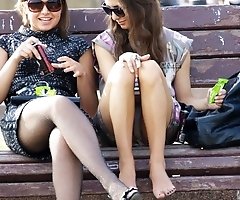 Pretty girls filmed with upskirt spy cam